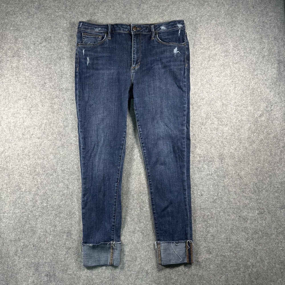 Joes Jeans The Smith Skinny Ankle Jeans Womens 29 Blue Distressed Cuffed Hem